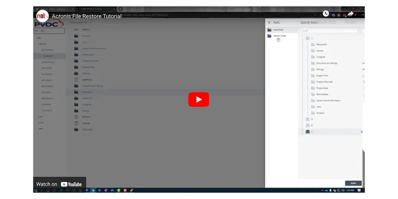 file recovery demo using acronis
