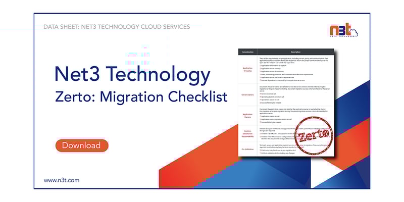 Zerto migration checklist 