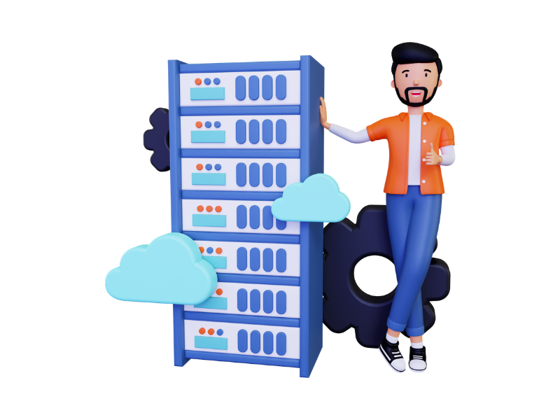 Guy with Server rack Guy with Server rack